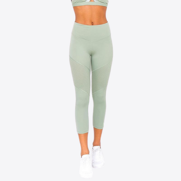 HIGH RISE CROPPED MESH WORKOUT LEGGINGS