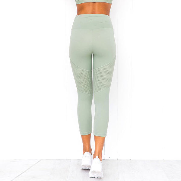 HIGH RISE CROPPED MESH WORKOUT LEGGINGS